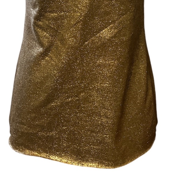 BCBG maxazria gold leaf sleeveless top with side panels, NWOT, XS - Picture 3 of 10